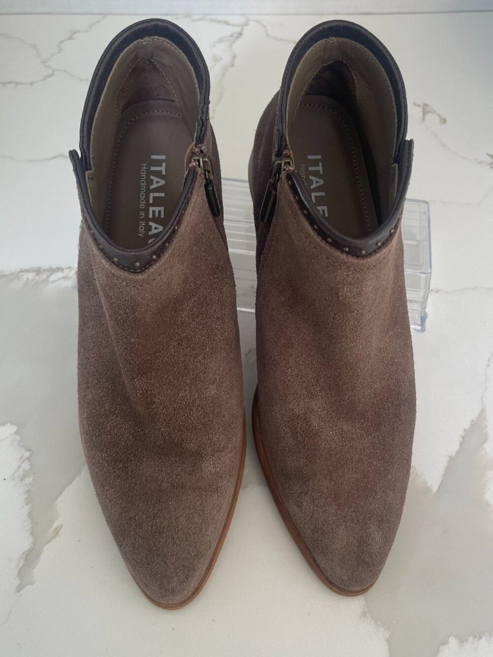 Italeau Miralda Tortora Brown Suede Ankle Boots Size 8/38.